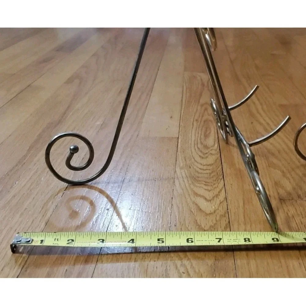 Vintage Brass Gold Metal Picture Stand Easels Set of 2 Hollywood Regency